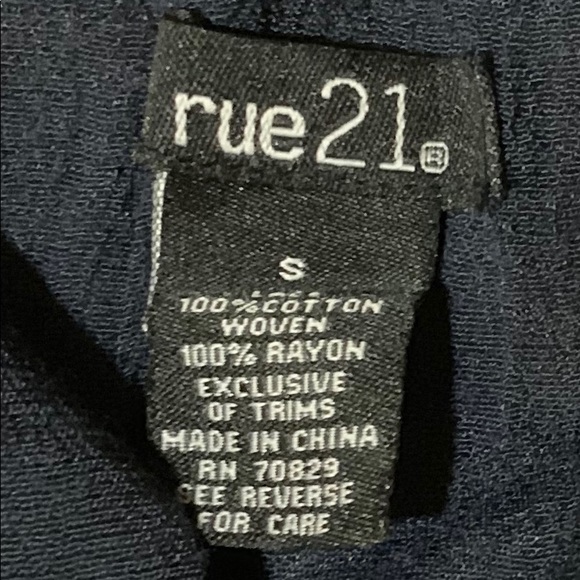 Rue 21 Small Tie-Front Navy Tank - Picture 2 of 2